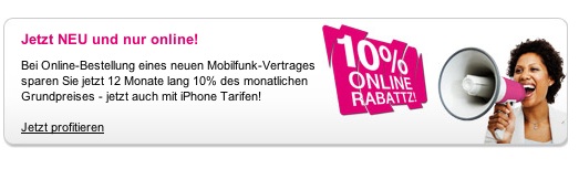 iPhone 4 bei o2 und Vodafone: Telekom reagiert mit 10 Prozent Rabatt (Foto: Deutsche Telekom)
