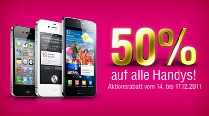 Deutsche Telekom: 50 Prozent Rabatt auf alle Smartphones